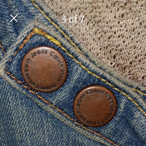 Calvin Klein. Small Womans blue jean jacket. Zipper - Picture 2 of 6